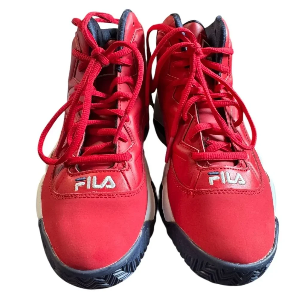 Fila MB Boy's Red & Navy Retro High-Top Basketball Shoes Sz‎ 5.5 NWOB